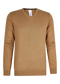 Camelbruine katoenen pullover met V-hals